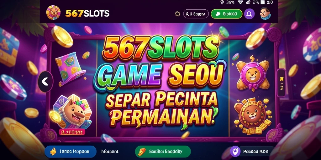 Tampilan gameplay 567SLOTS yang penuh warna dan menarik.