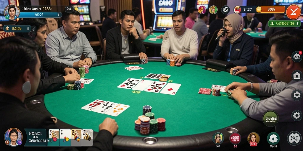 Tampilan menarik dari permainan poker di CANVA168.