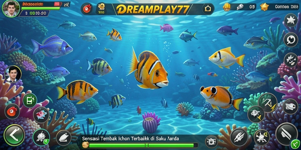 Tampilan gameplay Tembak Ikan seru dan menegangkan di DREAMPLAY77.