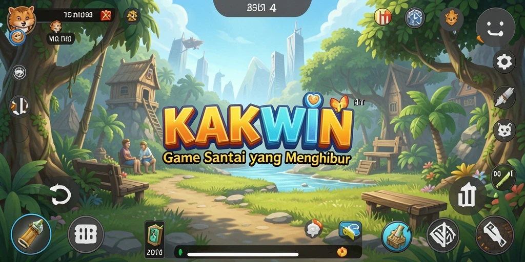 Tampilan gameplay KAKWIN yang menyenangkan dan penuh warna.
