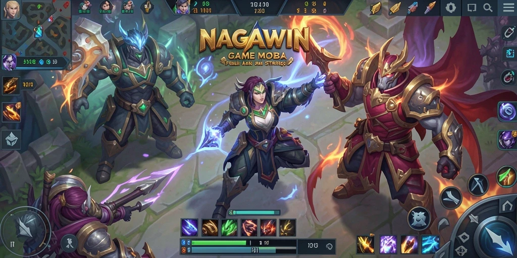 Tangkapan layar gameplay NAGAWIN yang menggambarkan aksi seru.