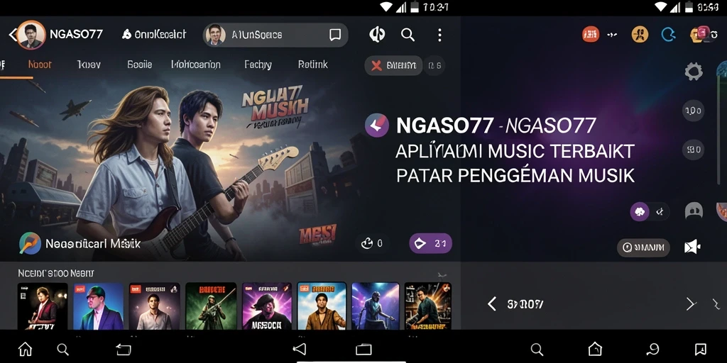 Tampilan screenshot NGASO77 saat memainkan lagu-lagu favorit.
