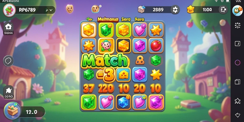 Tangkapan layar dari gameplay RP6789 yang menampilkan aksi Match-3 yang memikat.