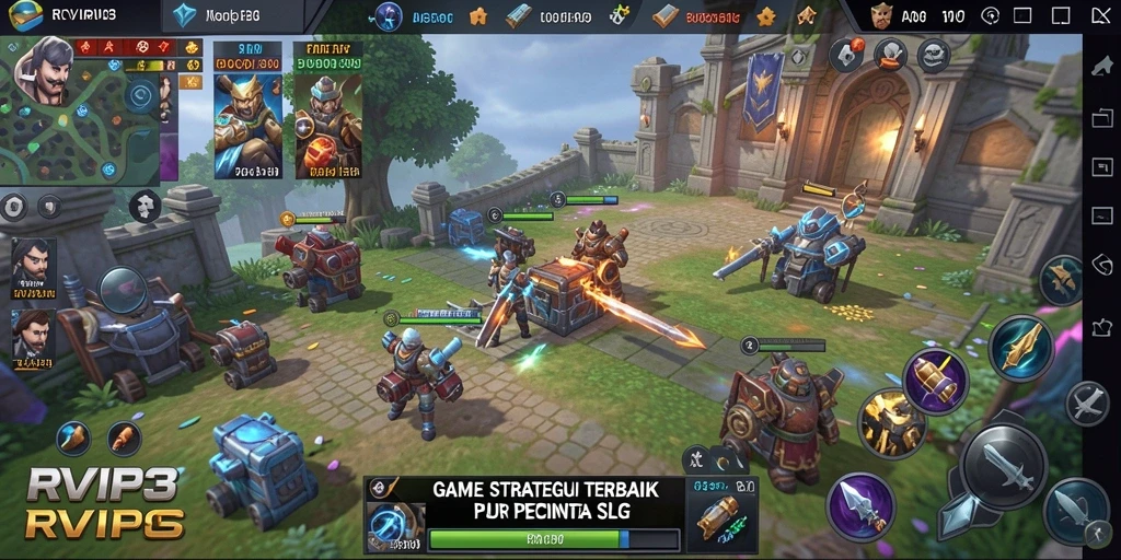 Menampilkan pertarungan strategis dalam gameplay RVIP3.