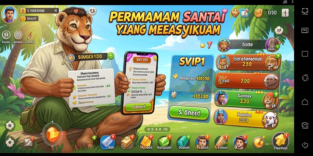 Screenshot gameplay SVIP1 menunjukkan suasana permainan yang ceria dan menantang.