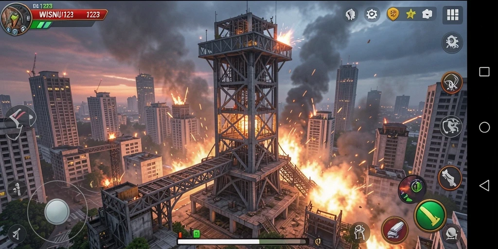 Tampilan gameplay seru di WISNU123 dengan strategi Tower Defense.